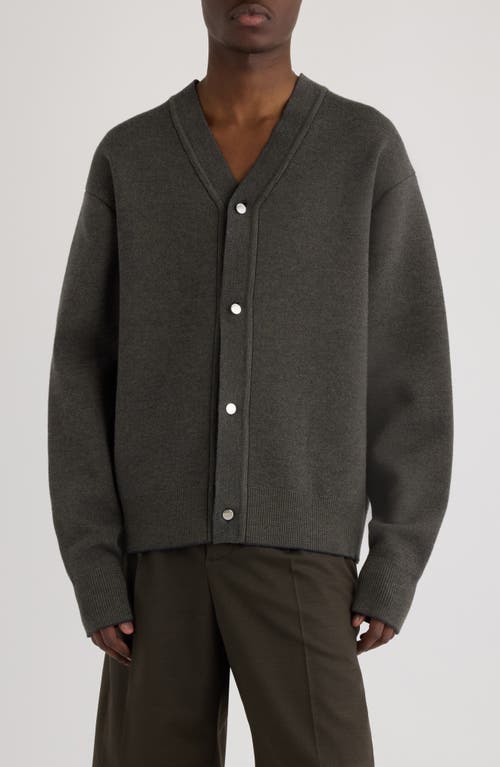 Jacquemus Le Cardigan Doppio Merino Wool Blend Cardigan In Animal Print