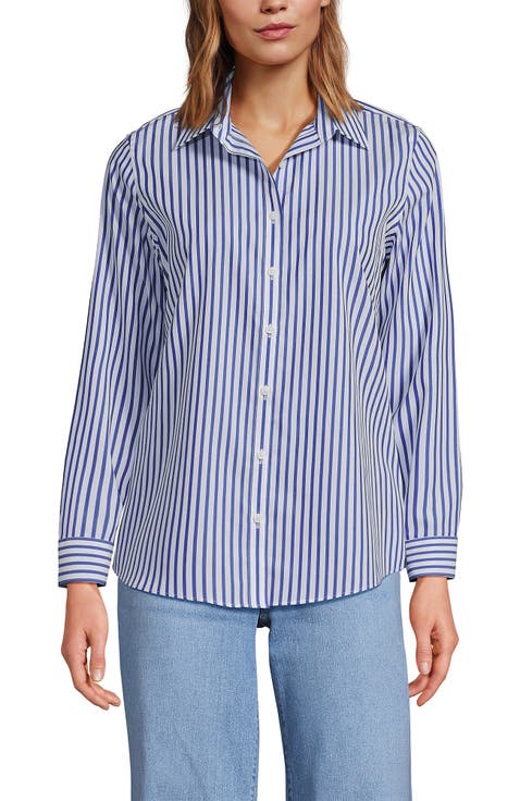 Plus Size No Iron Button Front Shirt