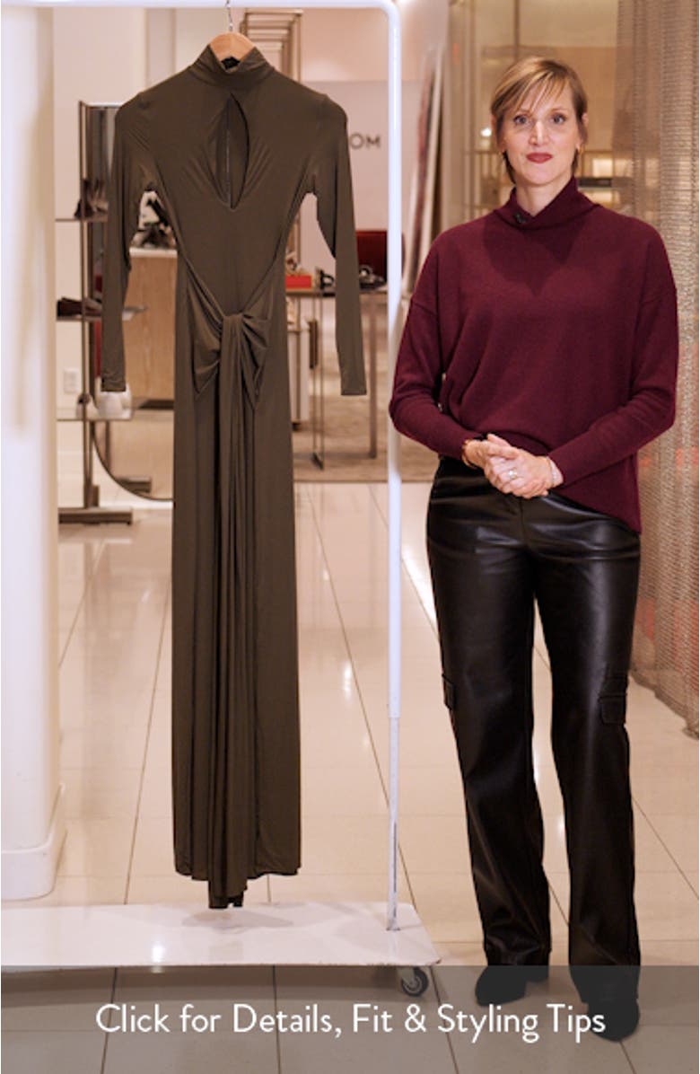 Cutout Tie Front Long Sleeve Maxi Dress, sales video thumbnail