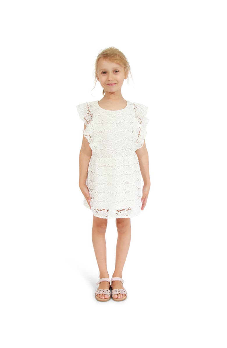 Belle & Bloom Love Story Crossover Back Lace Dress, Alternate, color, White