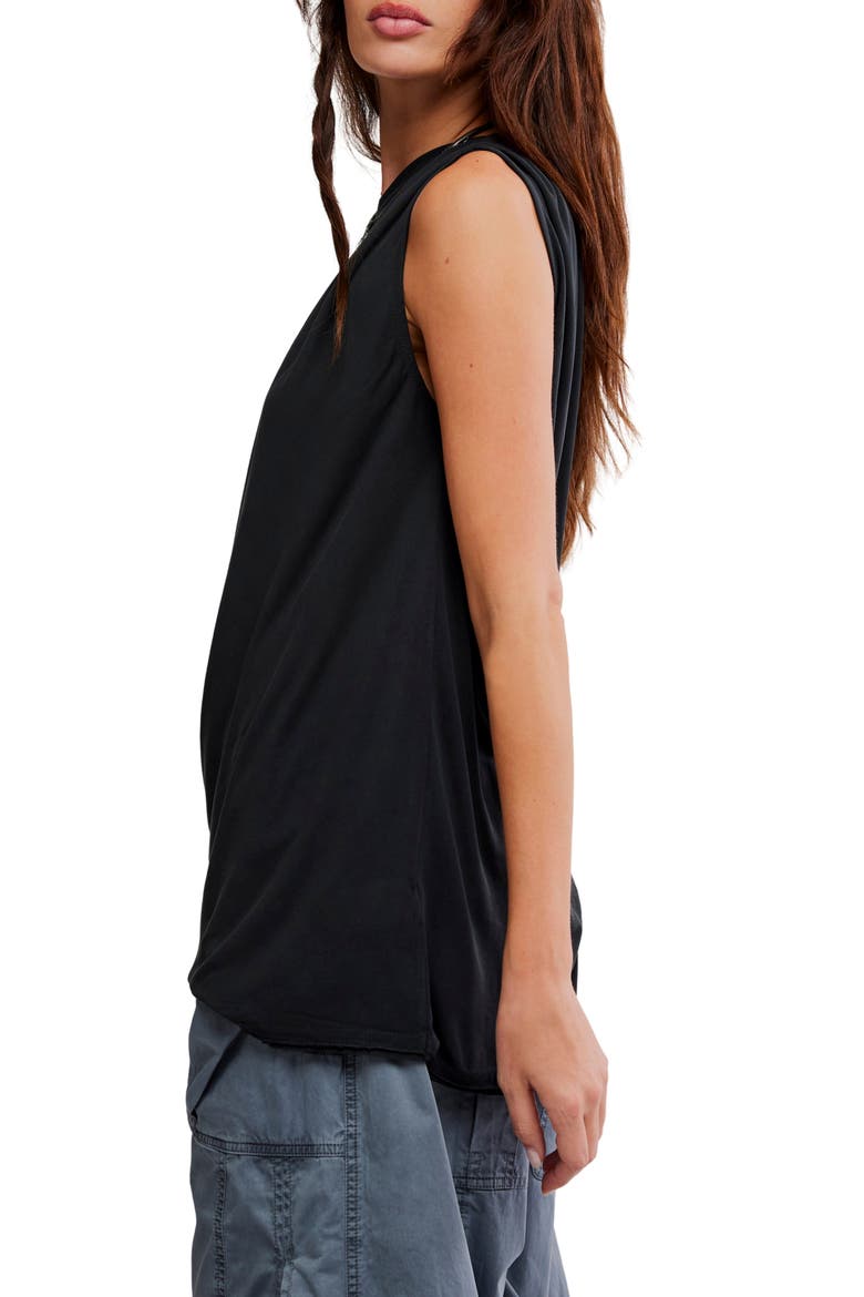 Cascadia One-Shoulder Tunic Top, Alternate, color, BLACK