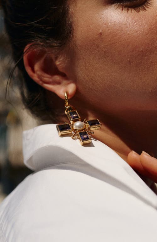 Rc Retro Chic Byzantine Cross Earrings In Gold
