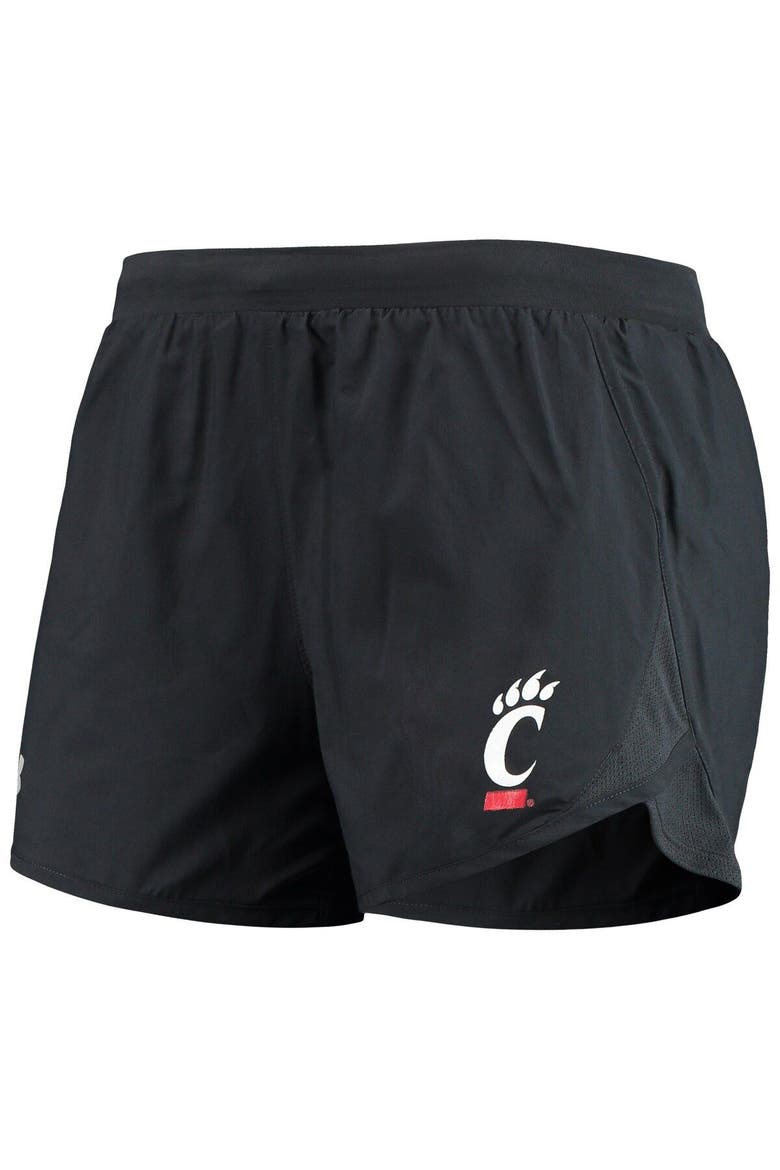 Women's Under Armour Black Cincinnati Bearcats Fly By Run 2.0 Performance Shorts, Alternate, color, Black