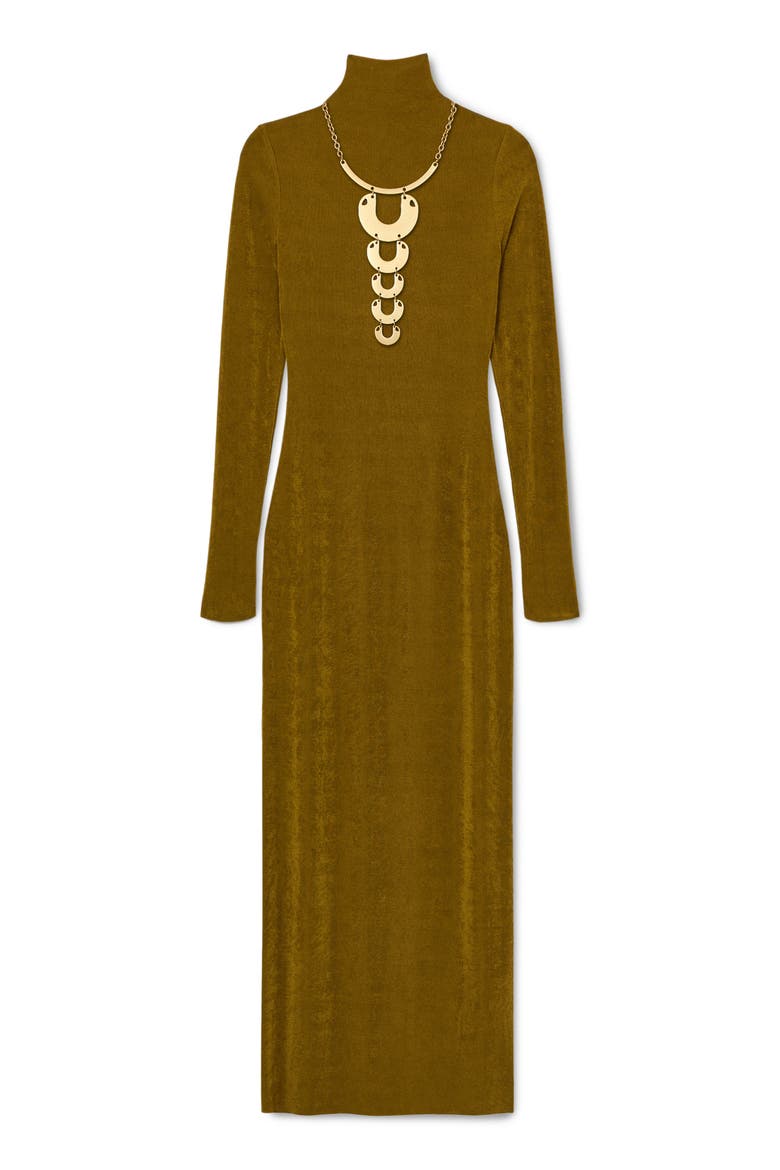 Zaza Long Sleeve Turtleneck Maxi Dress, Alternate, color, GREEN