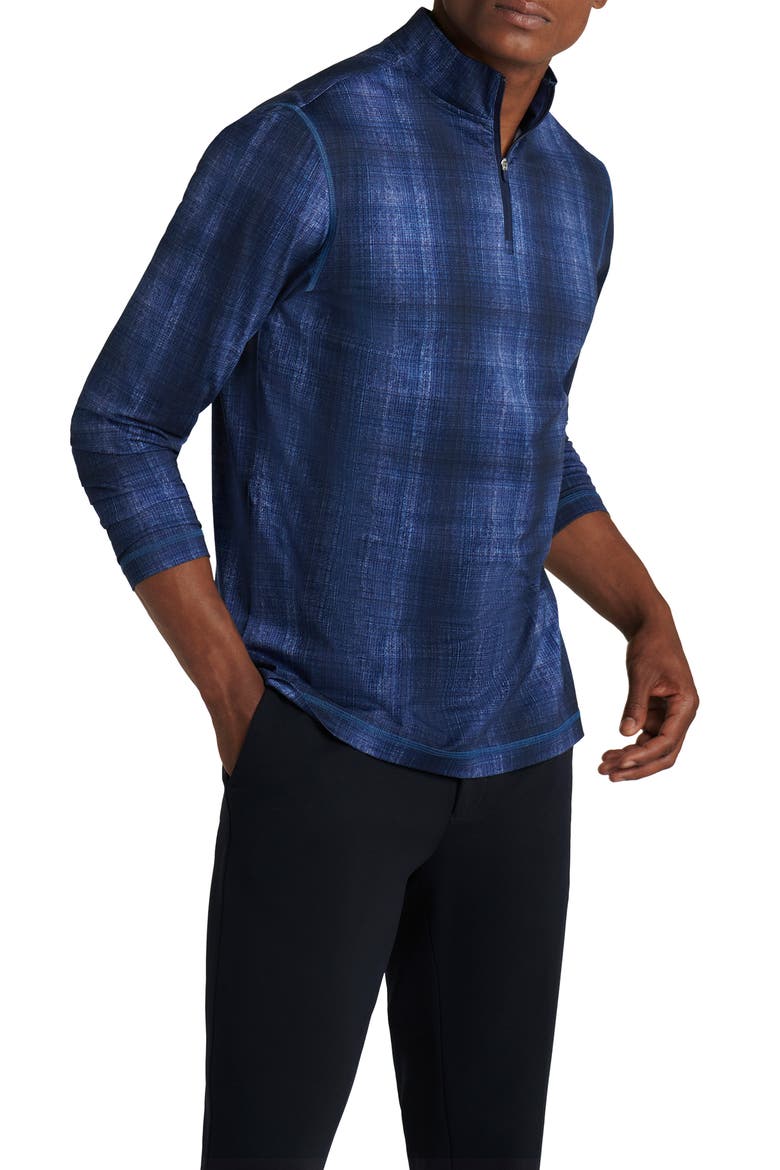 OoohCotton® Tech Quarter Zip Pullover, Alternate, color, NIGHT BLUE