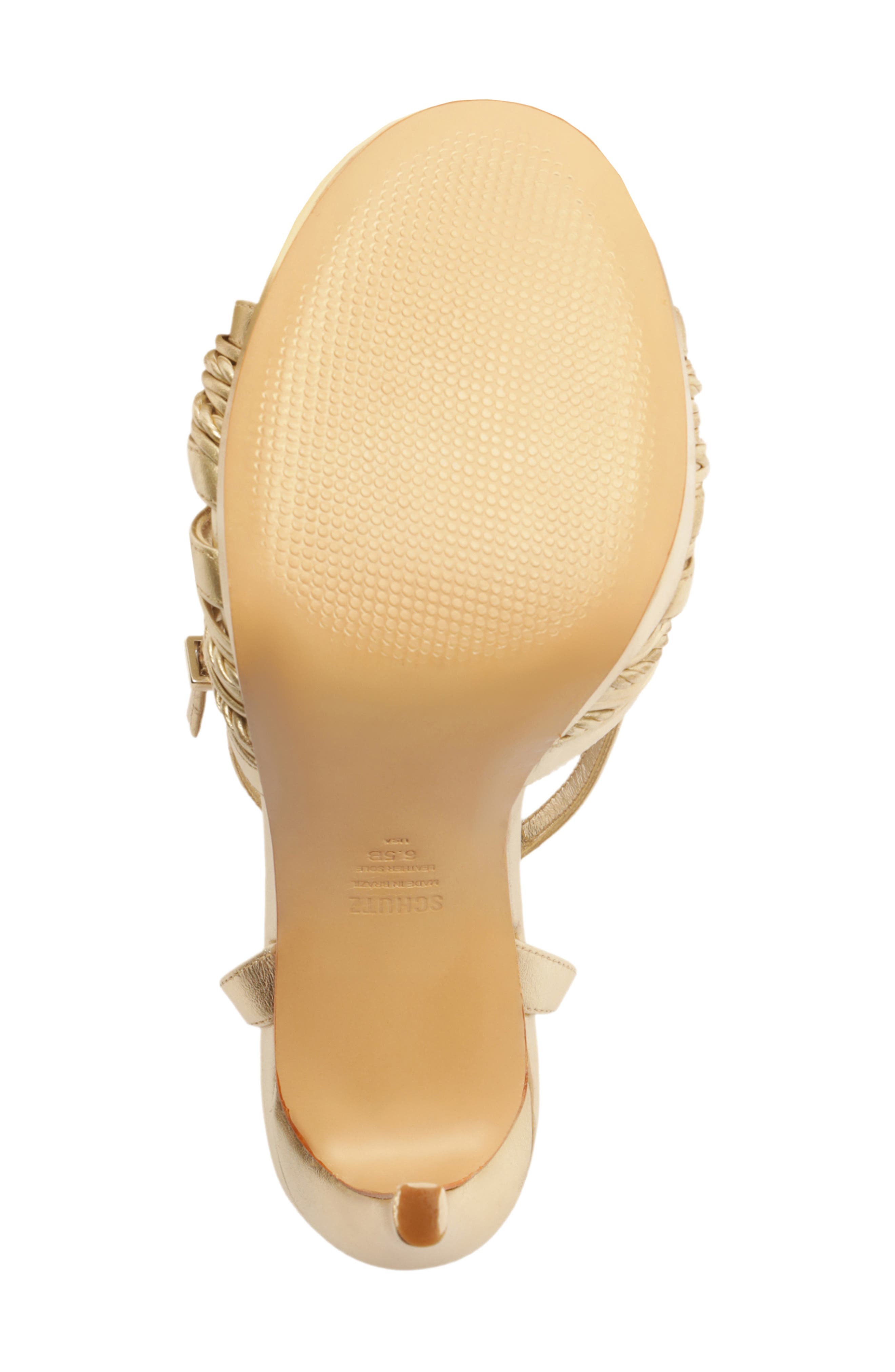 Schutz Gaya Ankle Strap Stiletto Sandal, Alternate, color, Platina