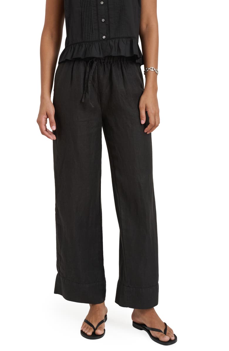 Alex Mill Riley Linen Wide Leg Pants, Main, color, Black