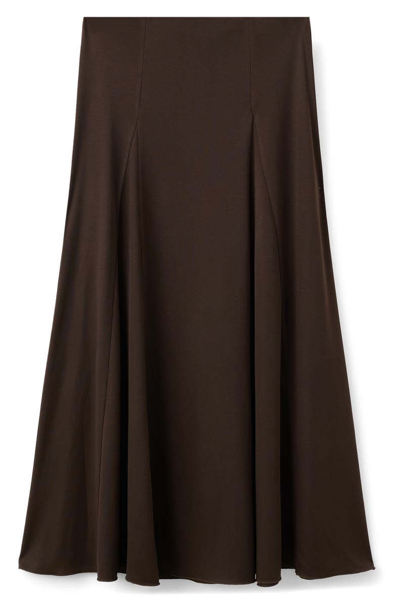 MANGO Odette Godet Pleat Skirt, Main, color, Brown