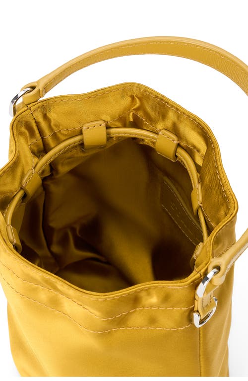 Staud Lila Satin Mini Bucket Bag In Yellow