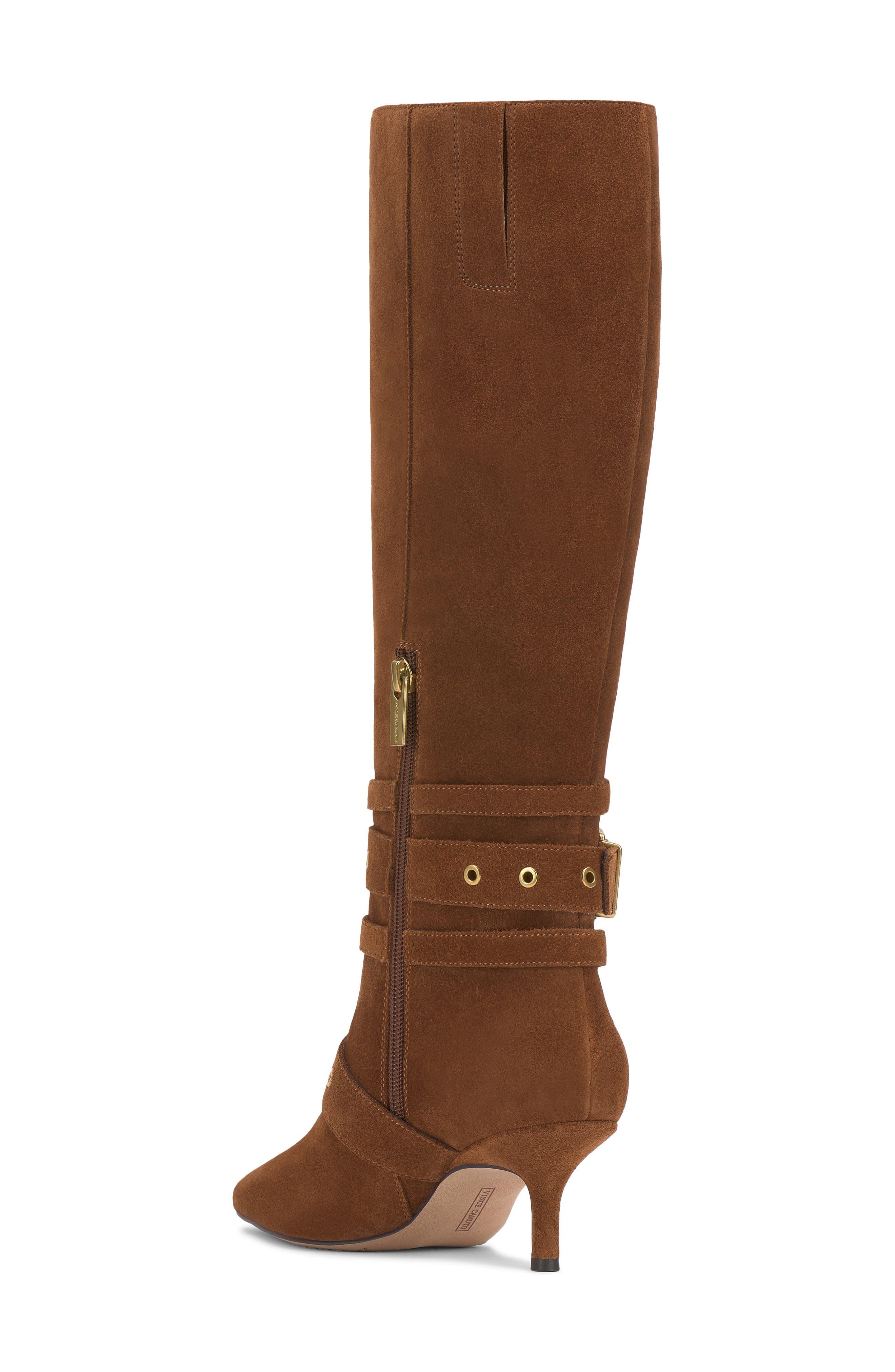 Vince Camuto Tyleen Pointed Toe Knee High Boot, Alternate, color, Burnt Sugar Verona