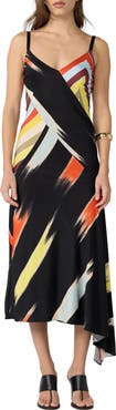 Diane von Furstenberg Skye Stripe Asymmetric Dress