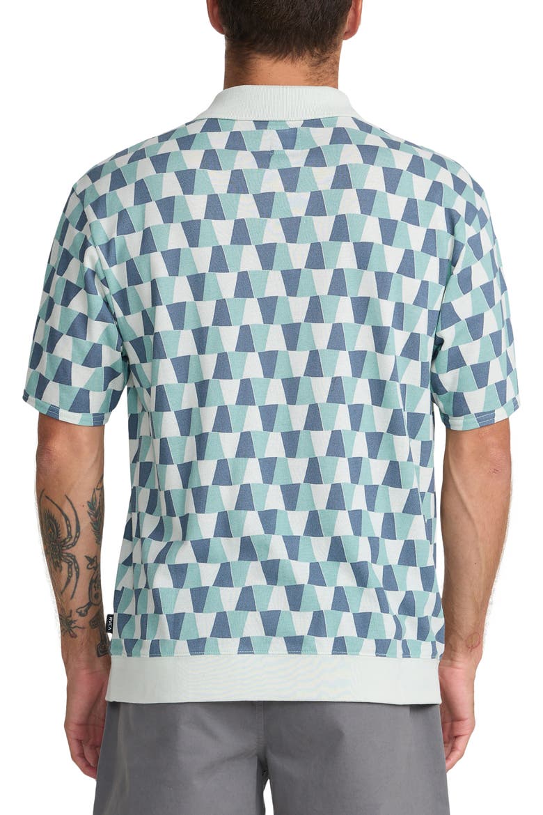 Ivy League Geo Print Piquè Polo, Alternate, color, GREEN TEA