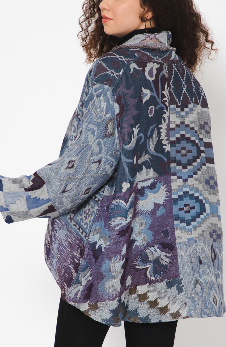 Vismaya Geometric Floral Jacket, Alternate, color, Blue Multi