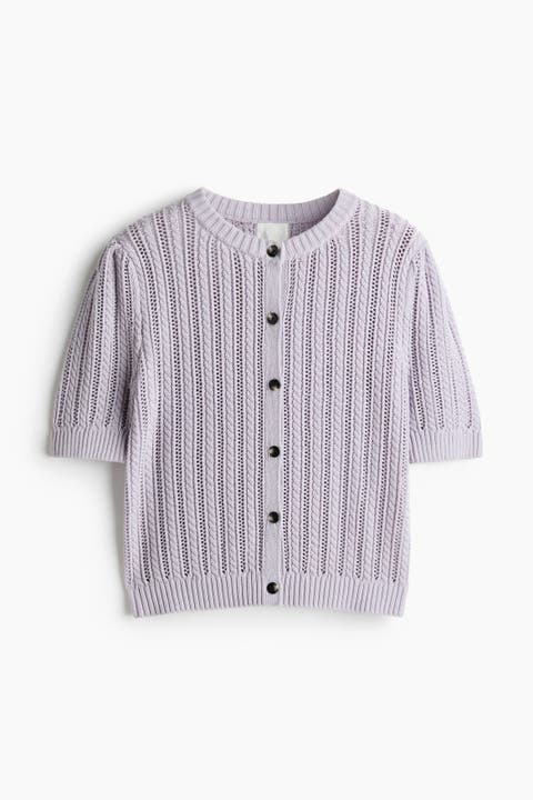Pointelle-knit Cardigan