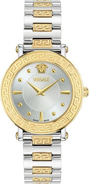 Versace Greca Sphere Two-Tone Bracelet Watch, 35mm