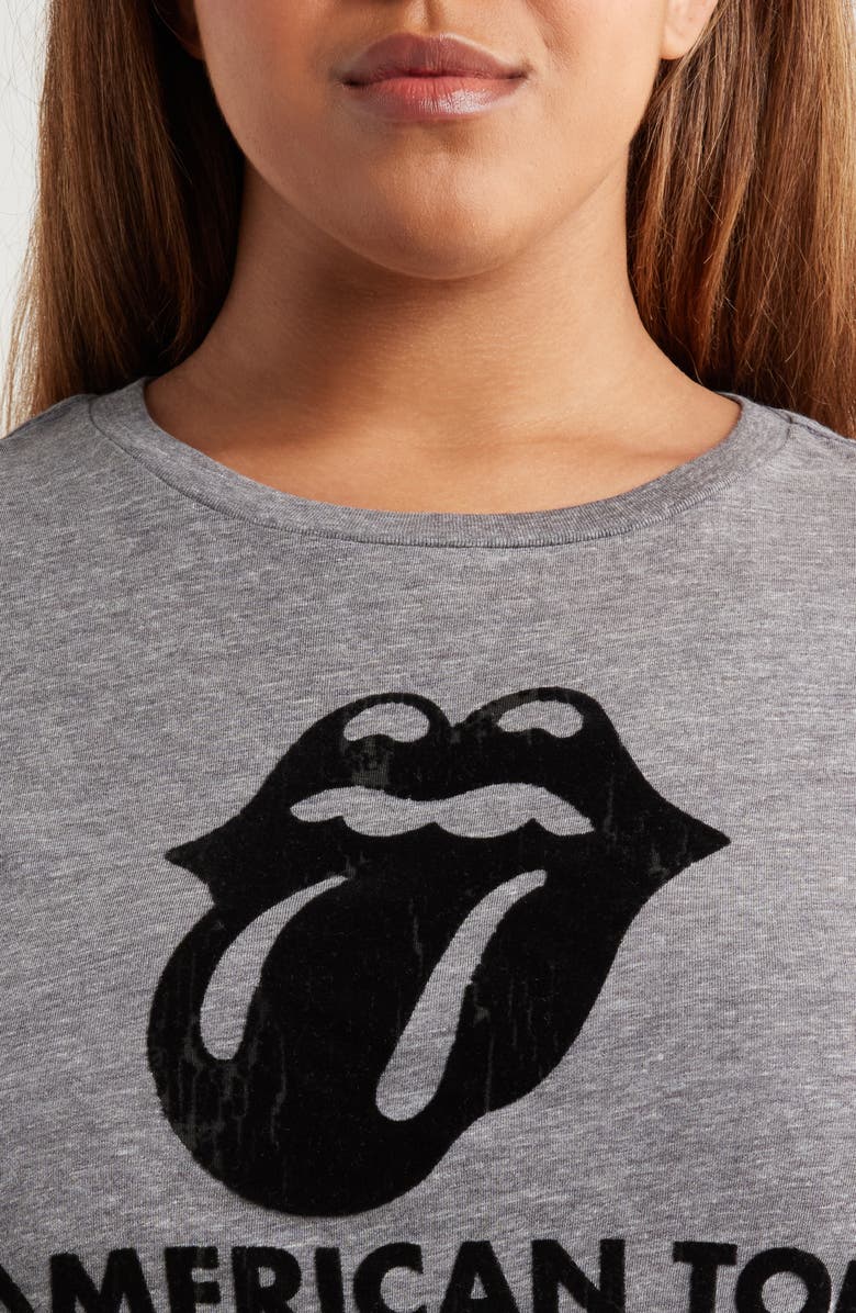 Lucky Brand Rolling Stones Graphic Boyfriend T-Shirt, Alternate, color, Medium Heather Grey