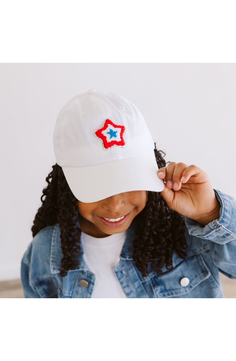 Sweet Wink Patriotic Star Patch Baseball Hat, Alternate, color, White