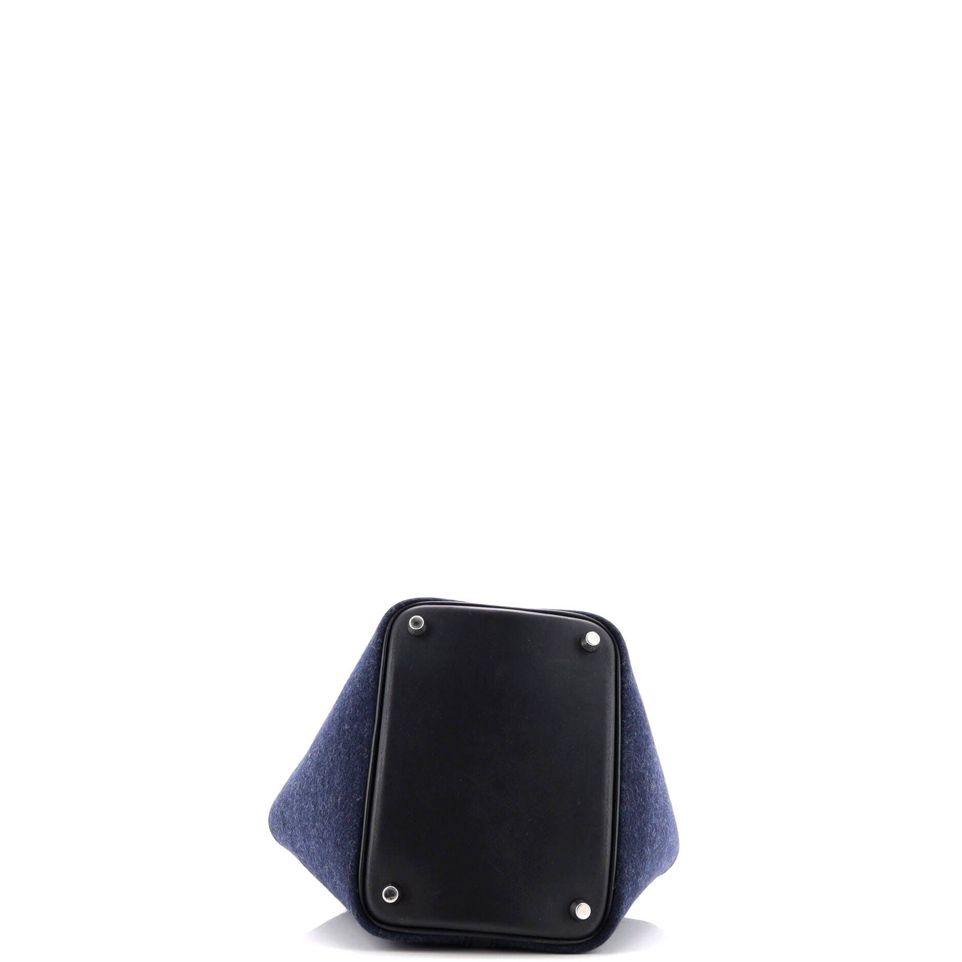 Pre-Owned Hermes Picotin Lock Bag Felt with Leather PM, Alternate, color, Bleu Nuit