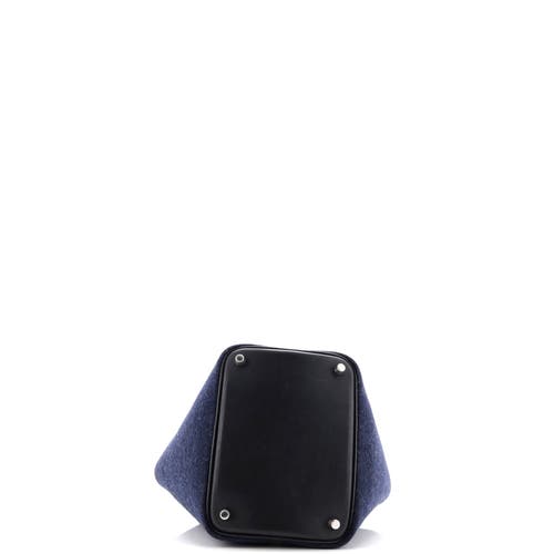Pre-owned Hermes Hermes Picotin Lock Bag Felt With Leather Pm In Blue