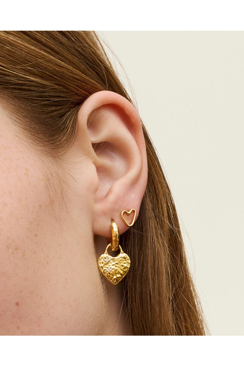 Heart Studs, Alternate, color, Gold