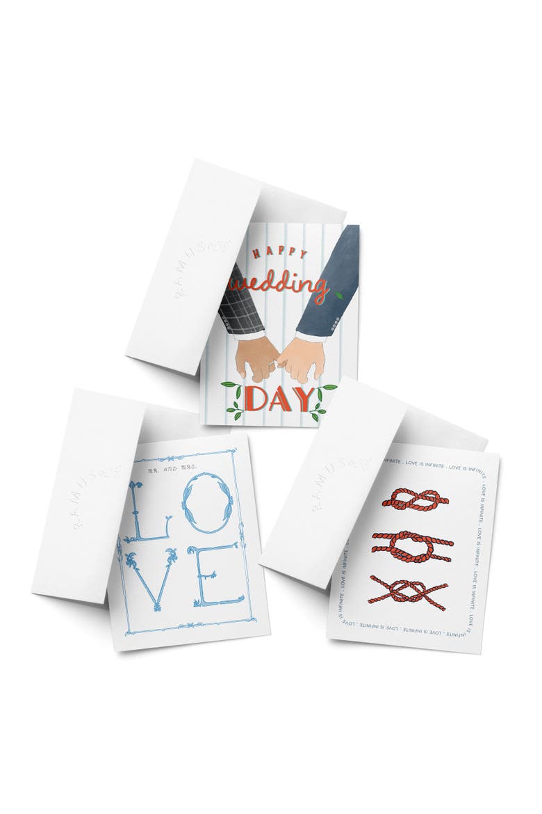Wedding Greeting Card Pack (3ct) "Love, Forever Knot, Happy Wedding Day Guys", Main, color, Multi-Pack