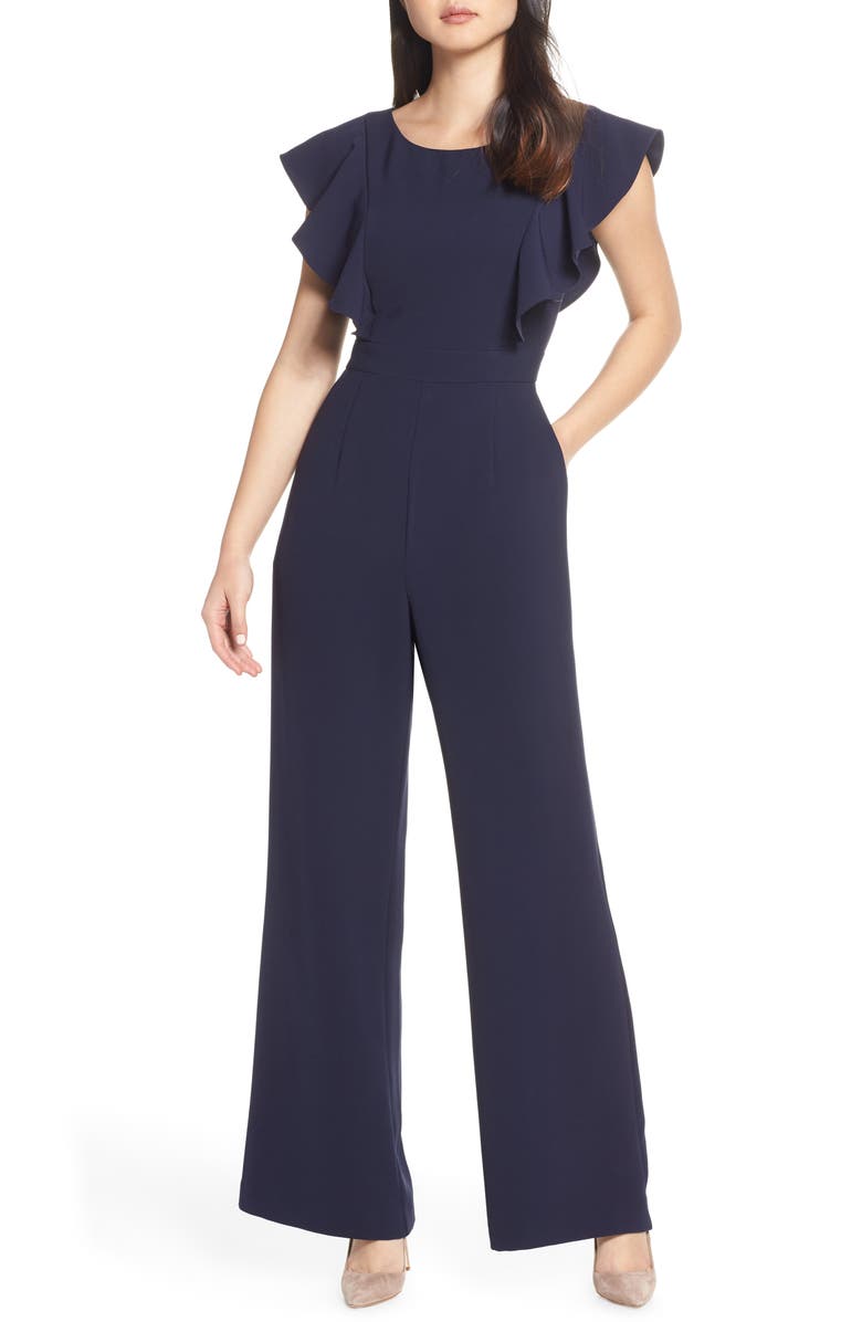 Eliza J Flutter Sleeve Jumpsuit, Main, color, 