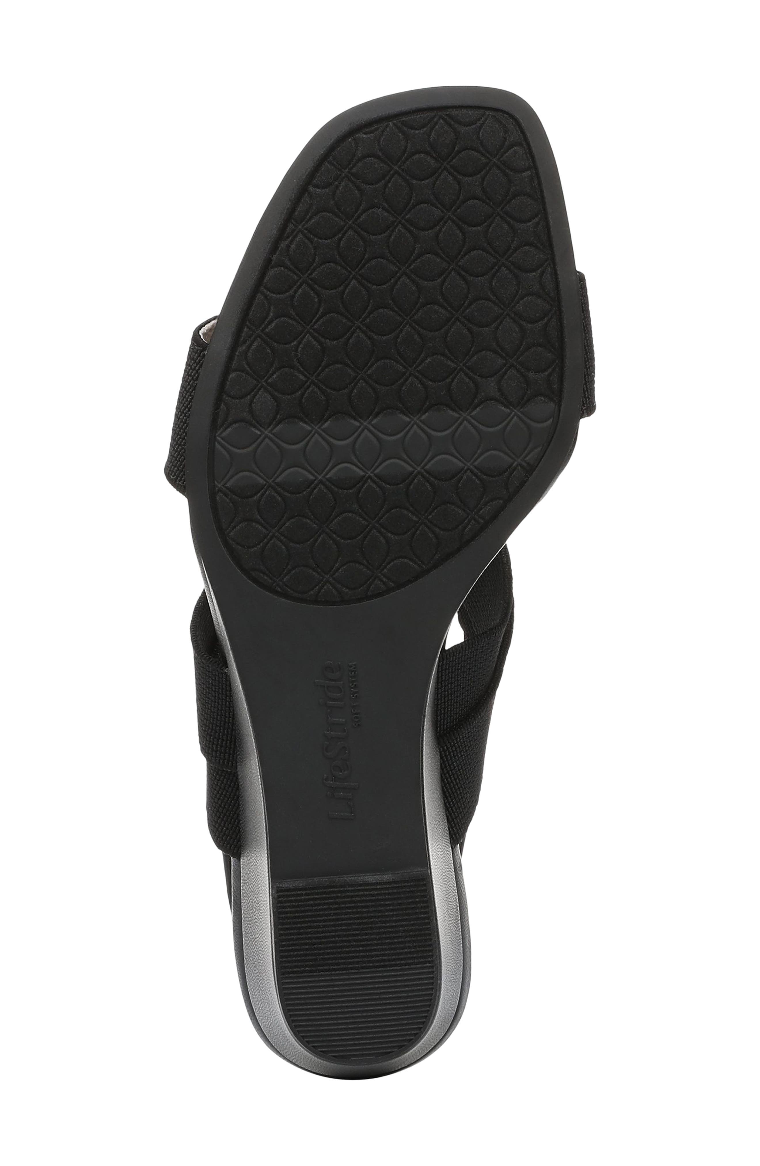 LifeStride Sweet Slingback Wedge Sandal, Alternate, color, Black