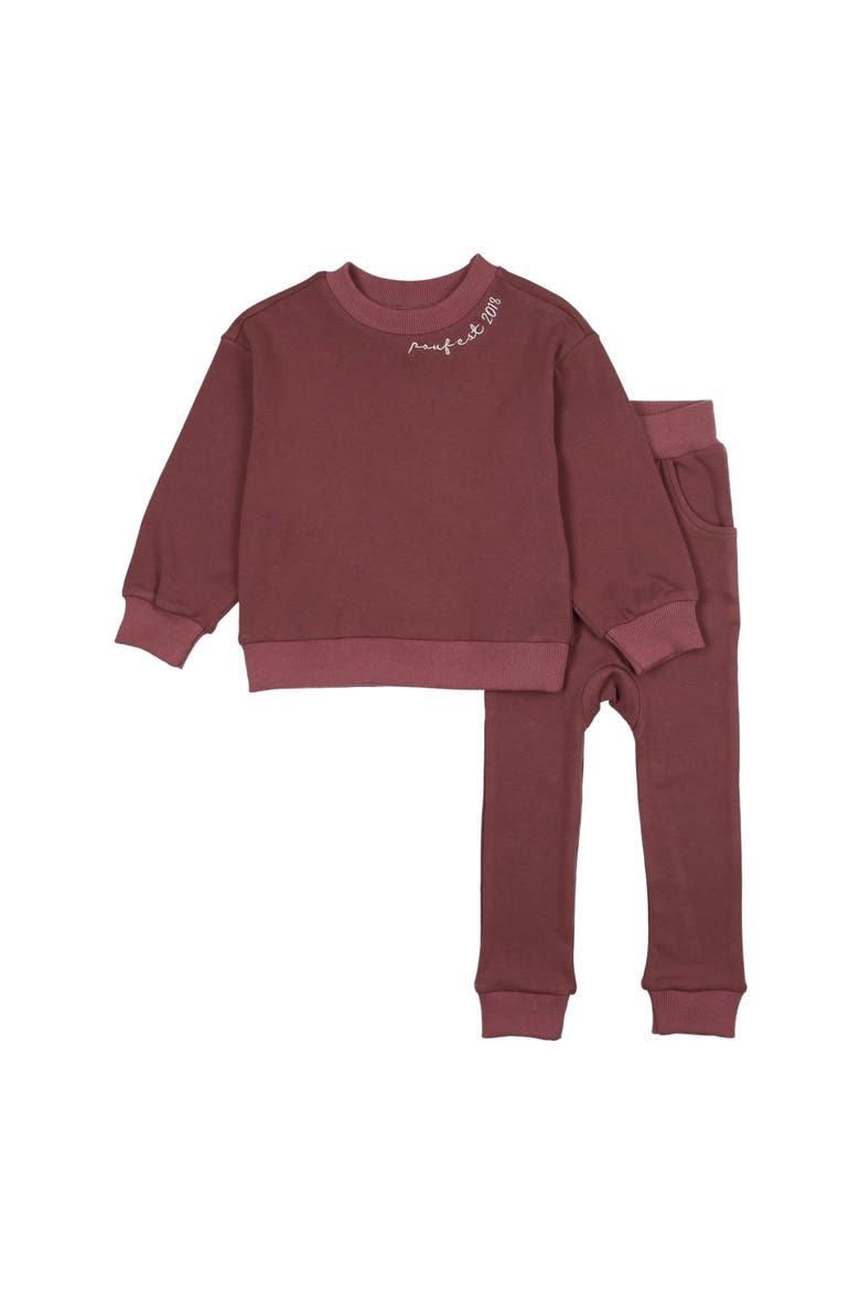 Girls Embroidered Set, Main, color, Berry