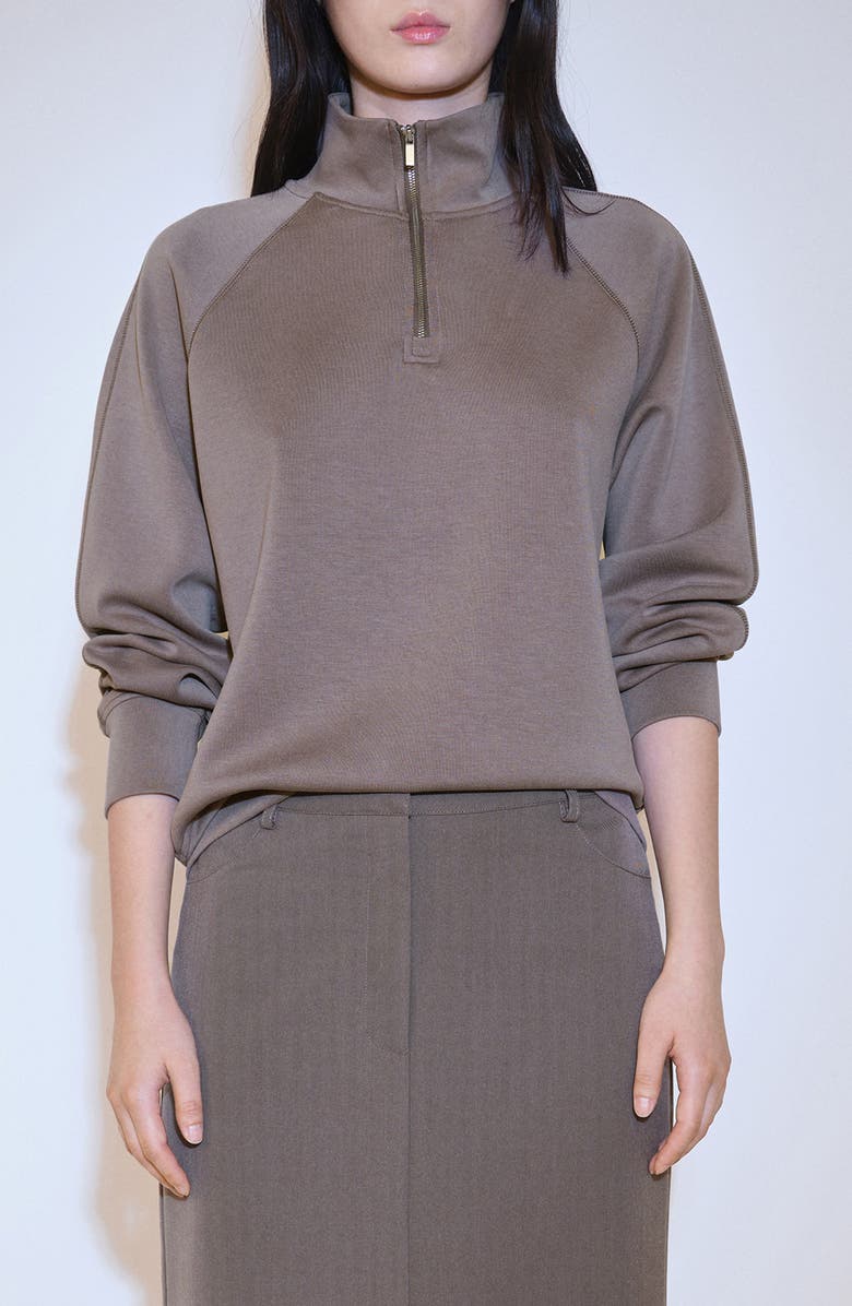 MANGO Half Zip Sweatshirt, Main, color,