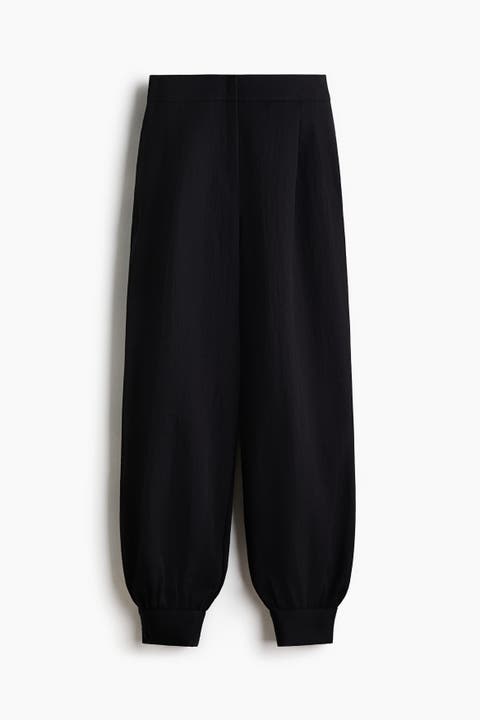 Balloon-leg Twill Trousers