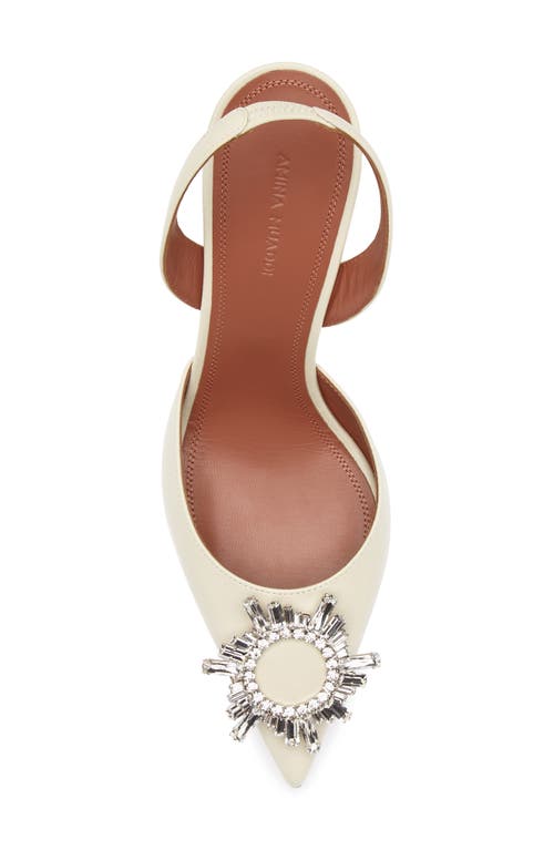 Amina Muaddi Slingback Pumps With Unique Heel Design In White