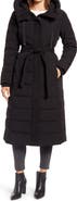 Ellen Tracy Belted Hooded Quilted Coat