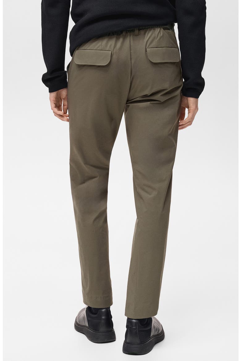 Slim Fit Flat Front Elastic Waist Pants, Alternate, color, MEDIUM GREEN