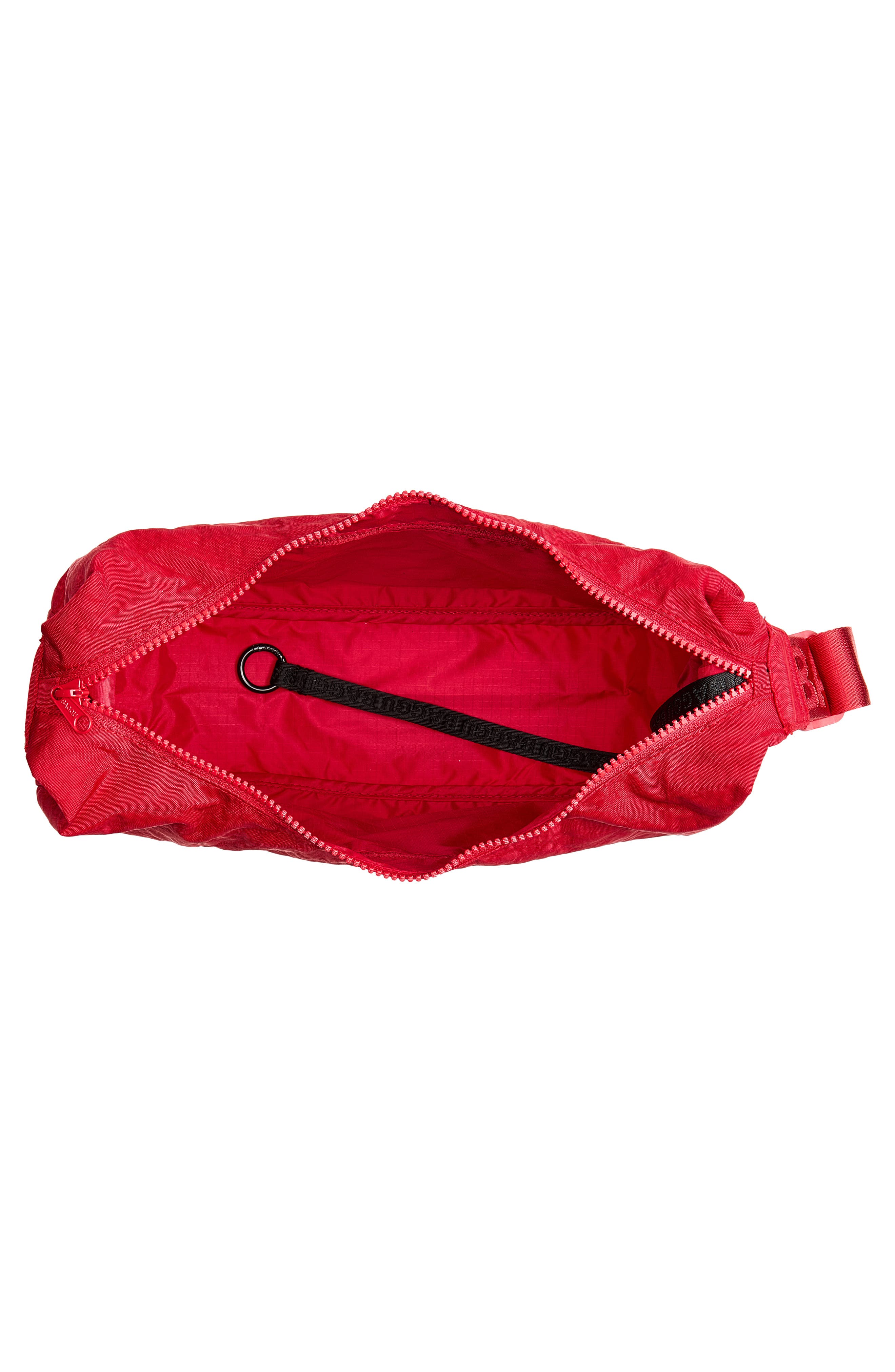 Medium Recycled Nylon Crescent Crossbody Bag, Alternate, color, CHERRY