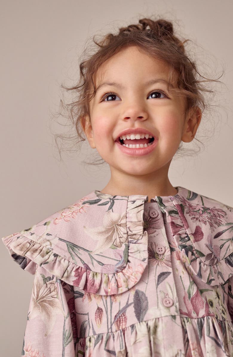 NEXT Kids
 Floral Long Sleeve Dress, Alternate, color, Pink