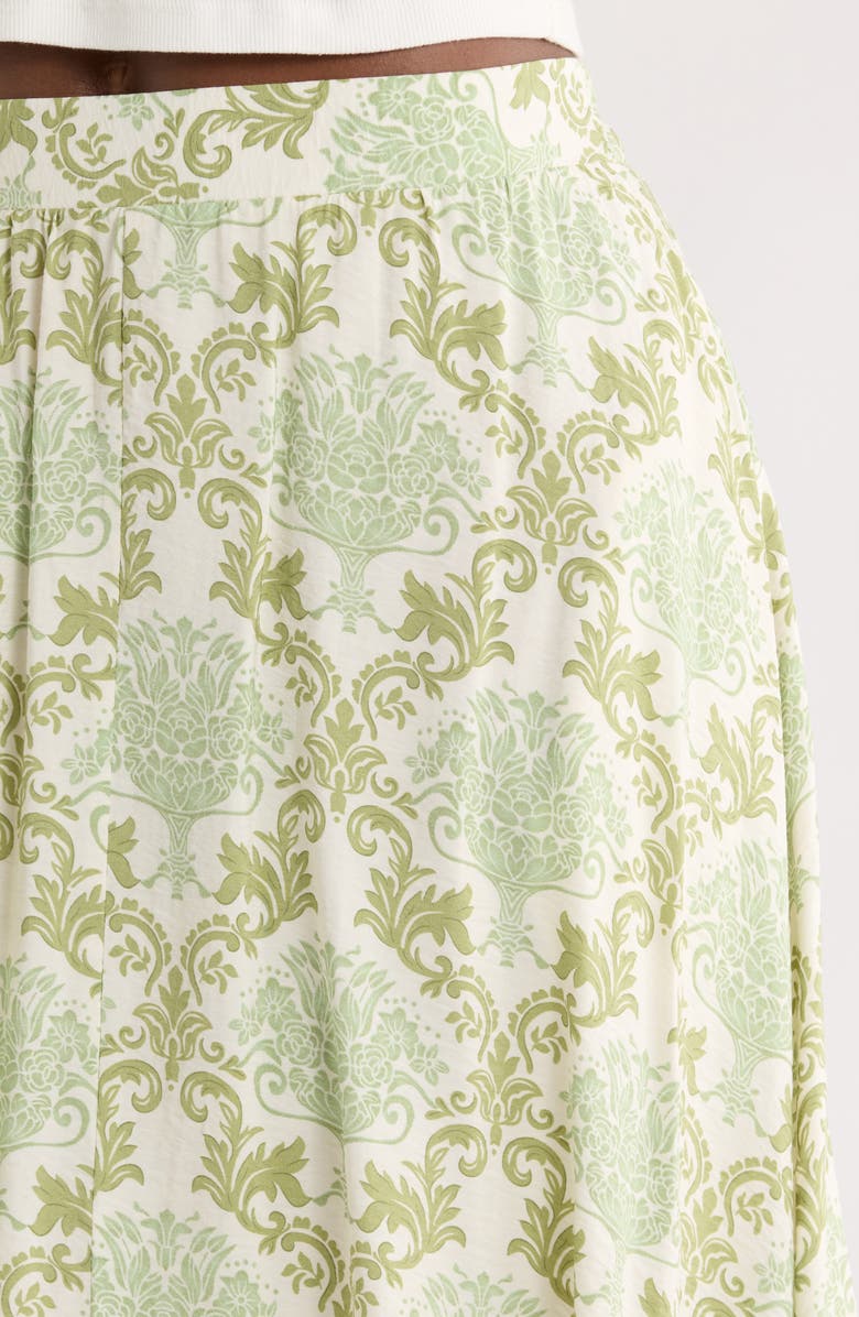 MELLODAY Print Maxi Skirt, Alternate, color, Sage White