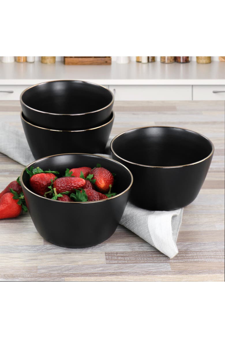 Paul 6 Piece Stoneware Bowl Set, Alternate, color, Black