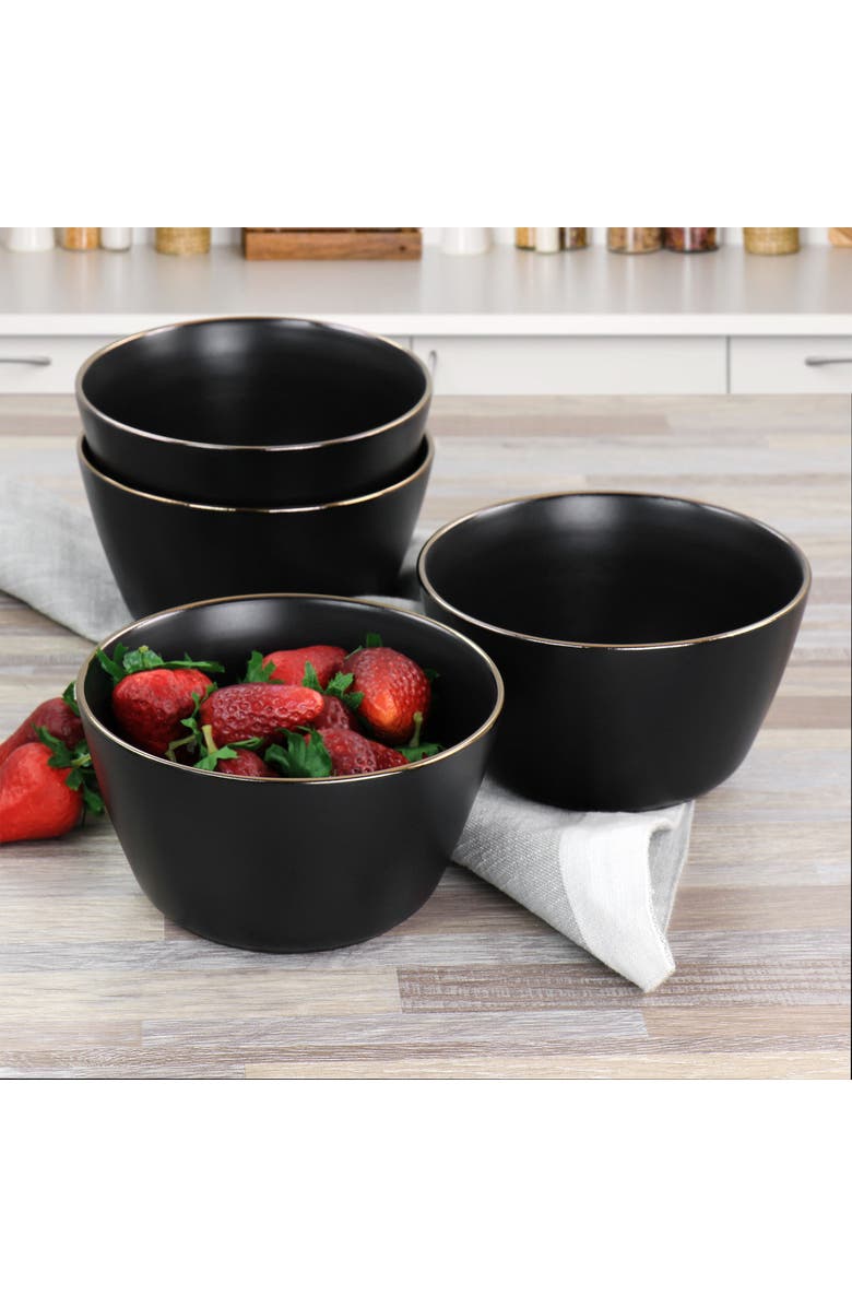Elama Paul 6 Piece Stoneware Bowl Set, Alternate, color, Black