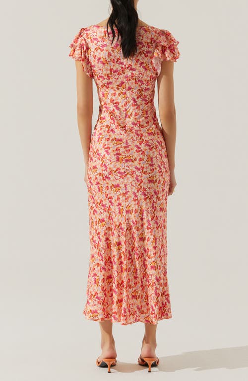 Astr The Label Maisy Midi Dress In Pink Multi Ditsy
