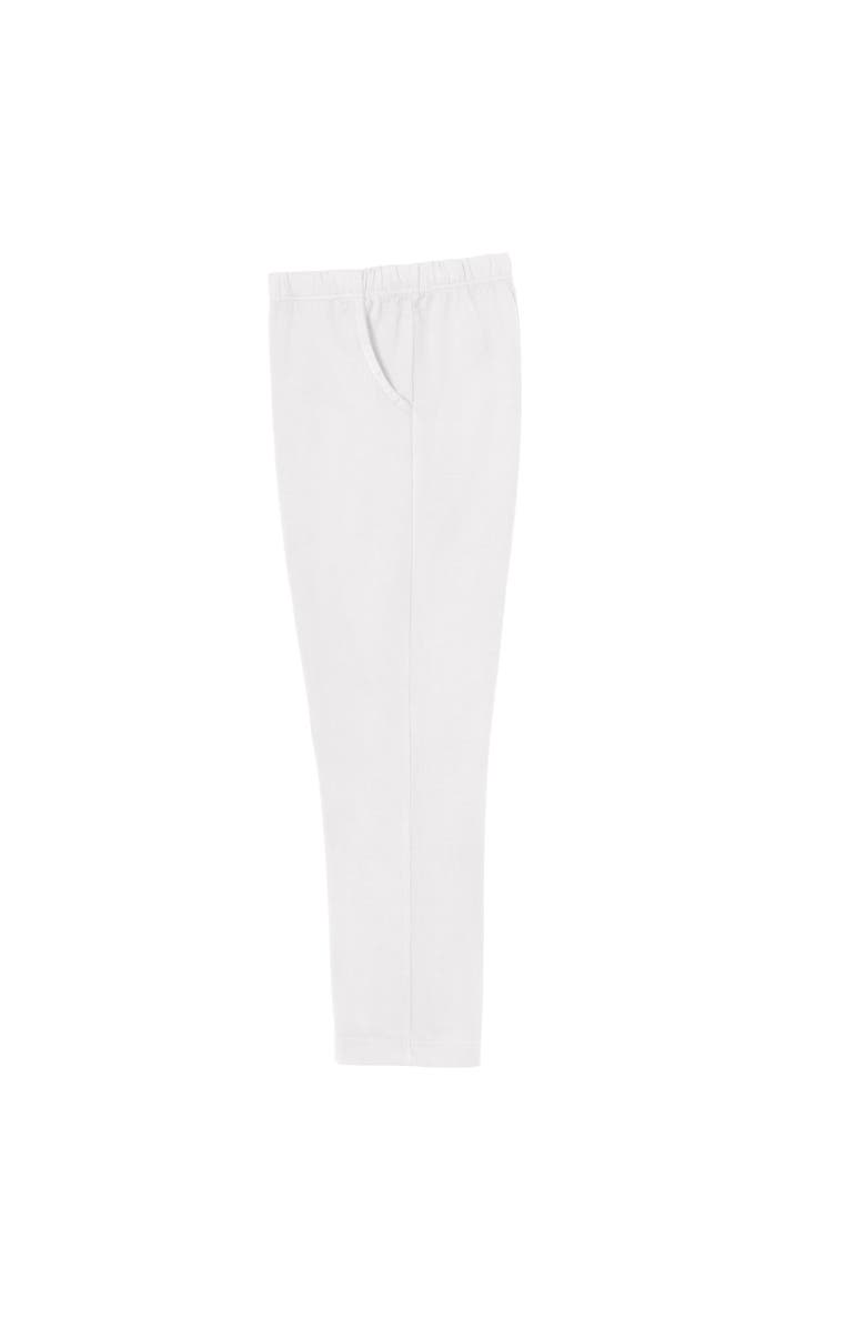 CITY THREADS Girls Soft 100% Cotton UPF 50+ Jersey Pocket Pants, Alternate, color, White