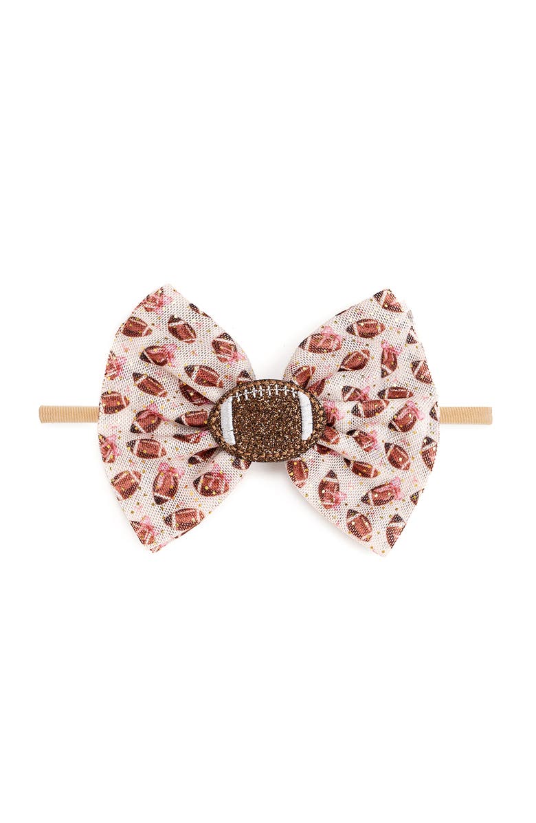 Sweet Wink Football Cutie Tulle Bow Baby Headband, Main, color,