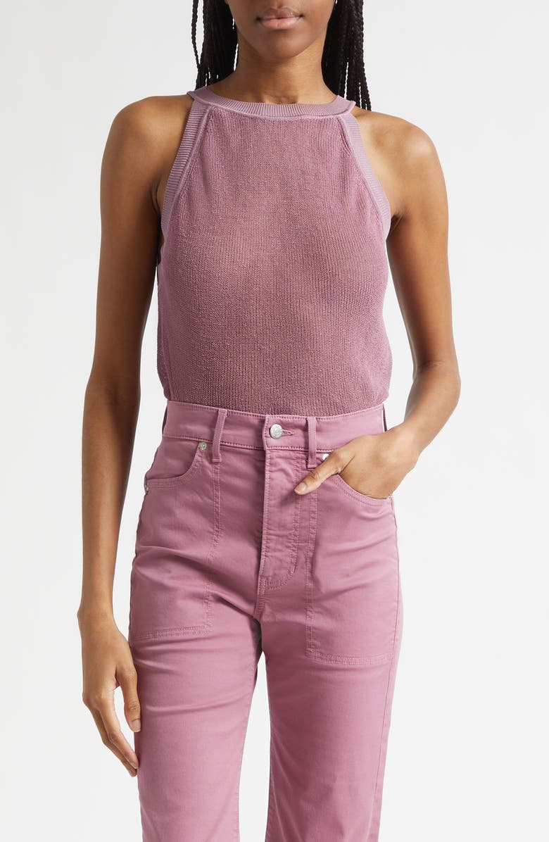 Veronica Beard Solomon Knit Linen Blend Tank, Main, color, Orchid Haze
