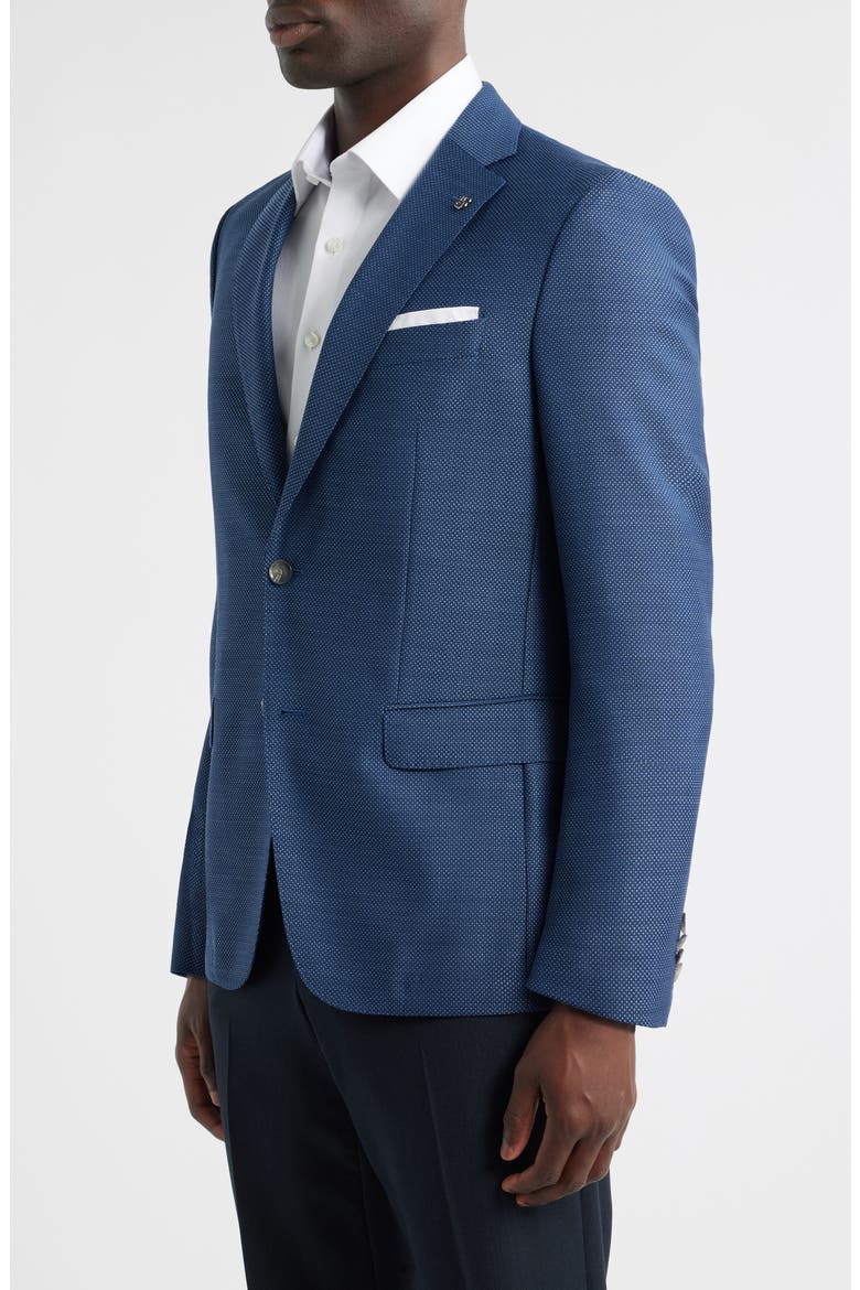 Hutson Slim Fit Blue Textured Wool Sport Coat, Alternate, color, DARK BLUE