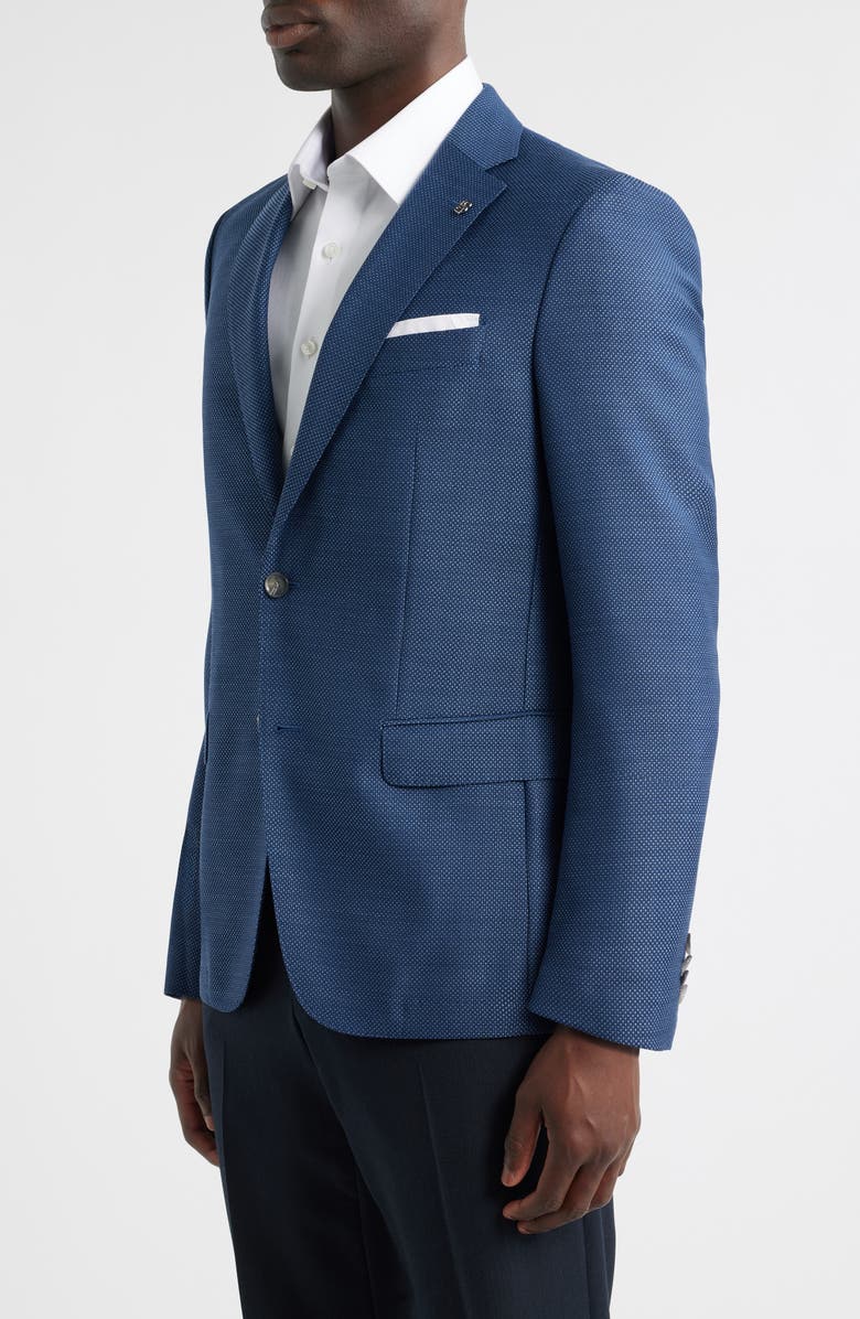BOSS Hutson Slim Fit Blue Textured Wool Sport Coat, Alternate, color, Dark Blue