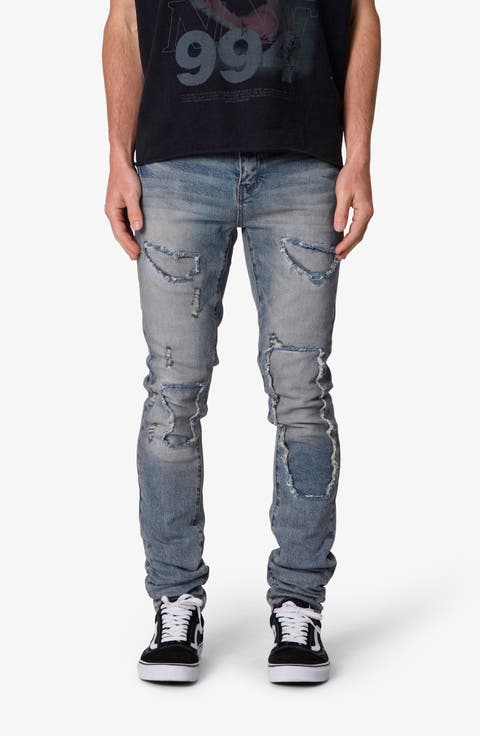 Skinny Distressed Repair Patch Jeans