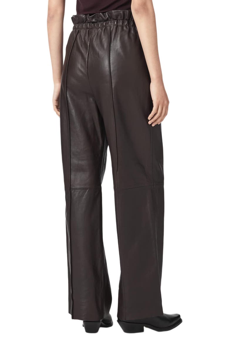 Fran Leather Trousers, Alternate, color, BITTER BROWN