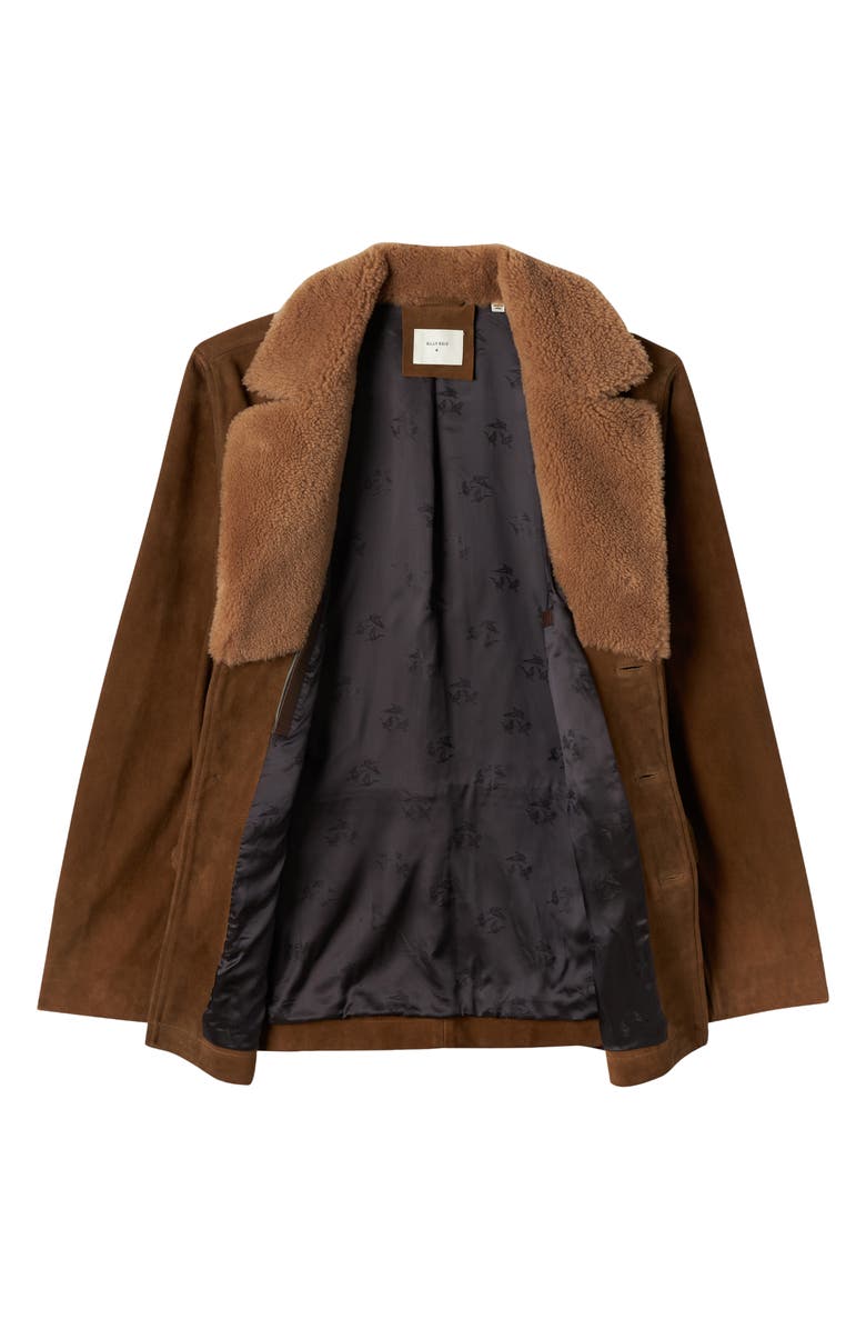 Billy Reid Bruce Genuine Shearling Trimmed Goat Suede Jacket, Alternate, color,