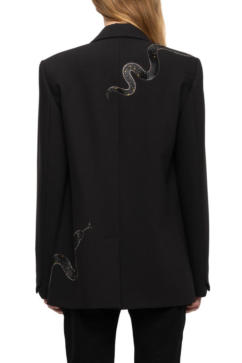 Vanille Strss Snake Blazer, Alternate, color, BLACK