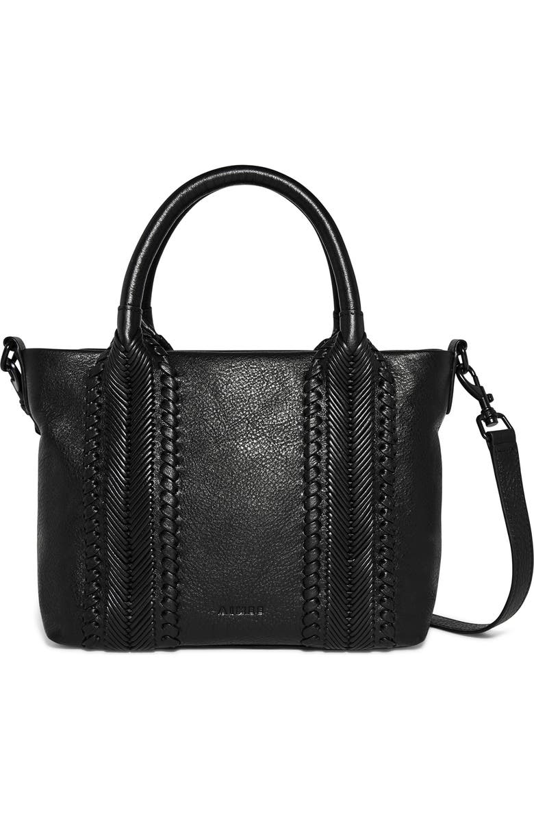 AIMEE All For Love French Leather Tote, Main, color, Black