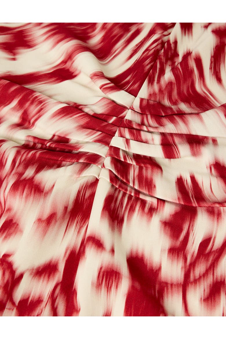 Blurred Floral Crepe Dress, Alternate, color, Red/Multi